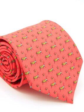 Ferrecci Grasshopper Red Necktie with Handkerchief Set